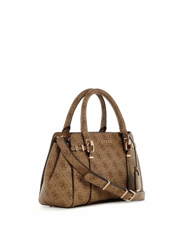 Leona Logo Small Multi Compartment Satchel Bag in Latte Logo image 2