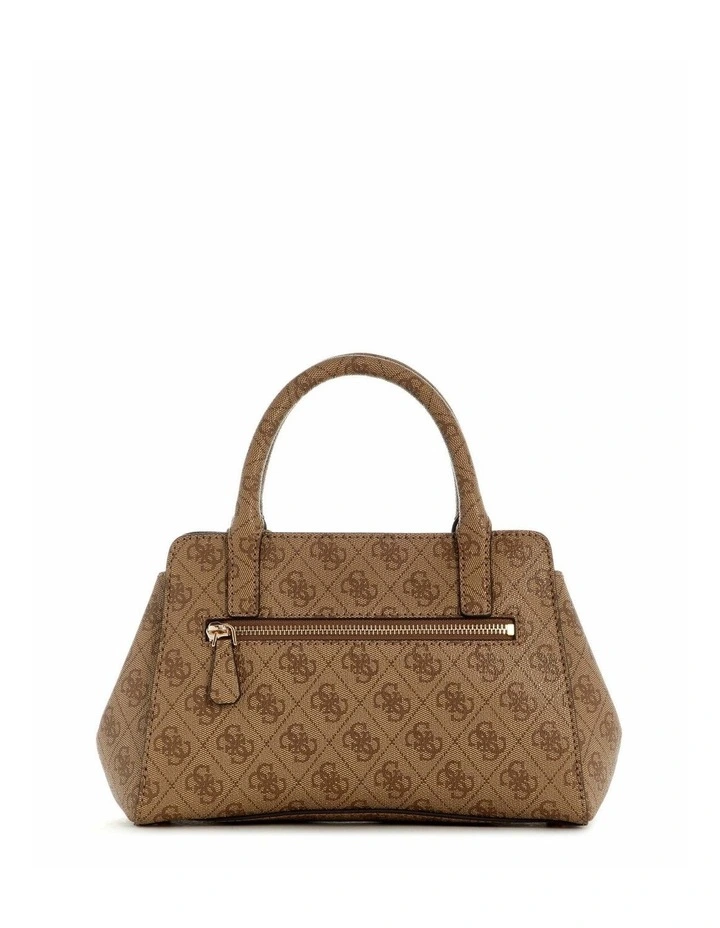 Leona Logo Small Multi Compartment Satchel Bag in Latte Logo image 4