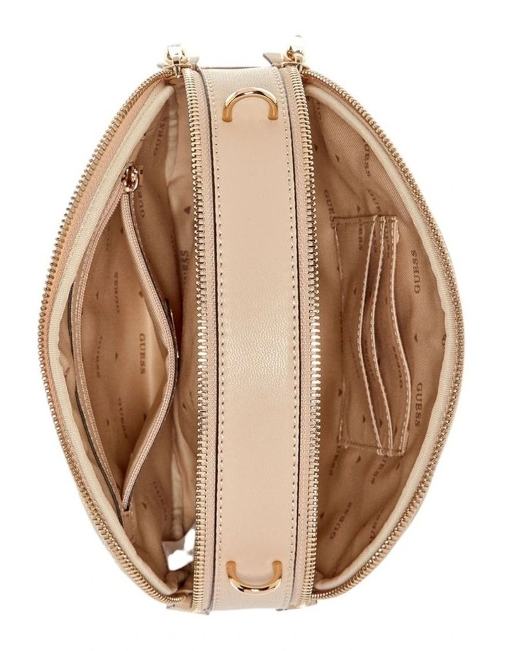 Tamsin Double Zip Crossbody Bag in Light Beige image 4