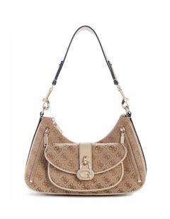 Jessa Shoulder Bag in Latte Logo