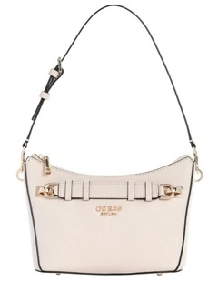 Gregoria Top Zip Shoulder Bag in Stone