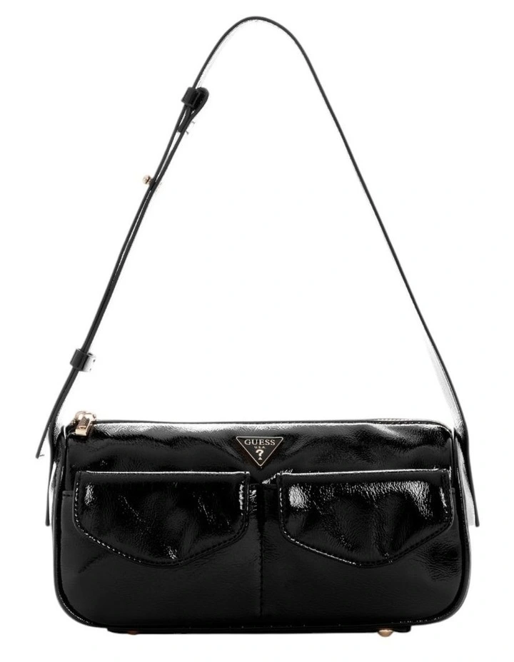 Waldena Small Top Zip Shoulder Bag in Black image 1