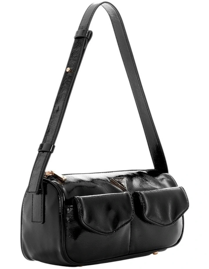 Waldena Small Top Zip Shoulder Bag in Black image 3