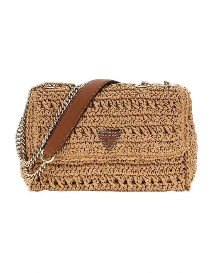 Irene Convertible Crossbody Flap Bag in Natural/Cognac image 1
