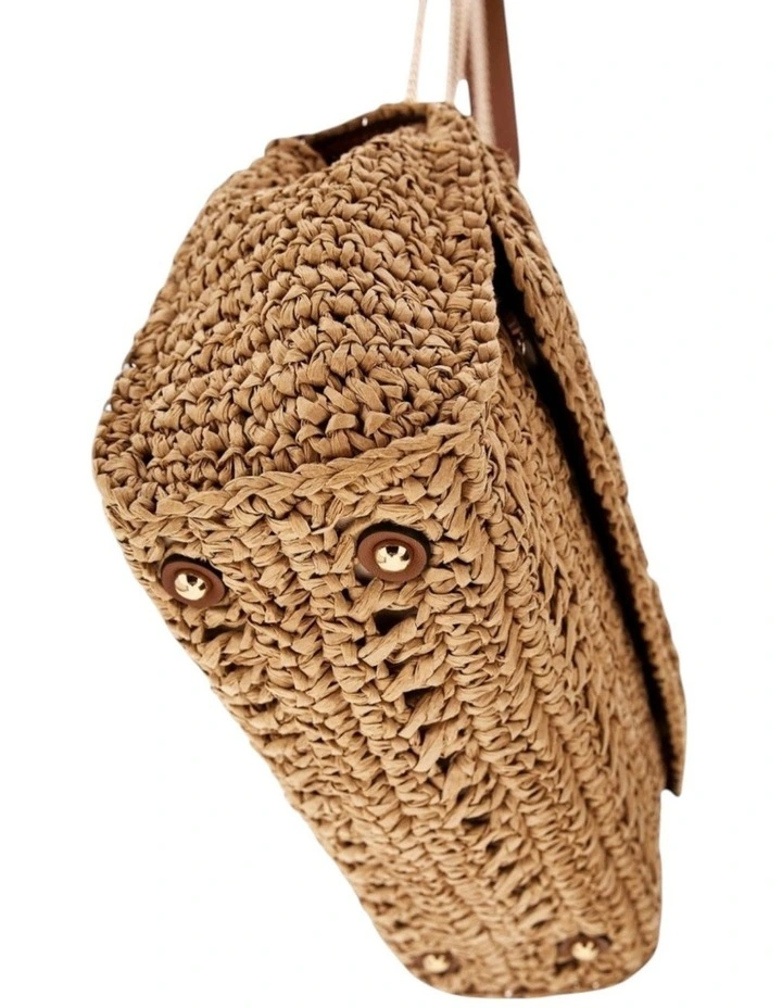 Irene Convertible Crossbody Flap Bag in Natural/Cognac image 4
