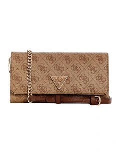 Noelle Crossbody Organiser Bag in Latte Logo/Brown