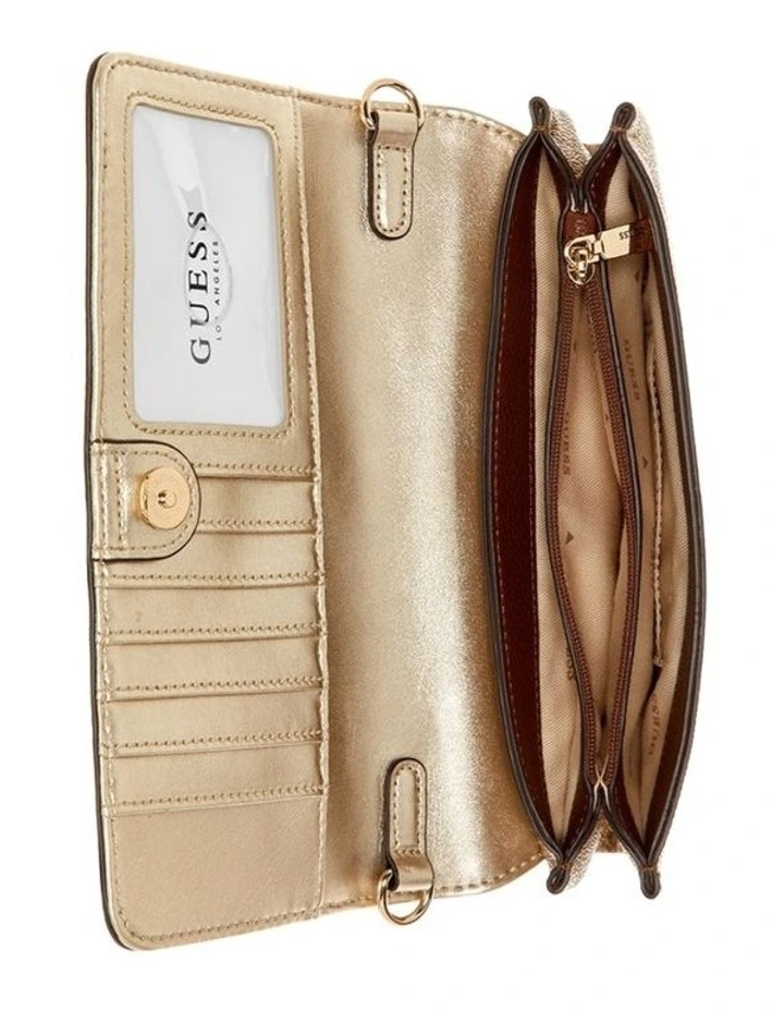 Noelle Crossbody Organiser Bag in Latte Logo/Brown image 2