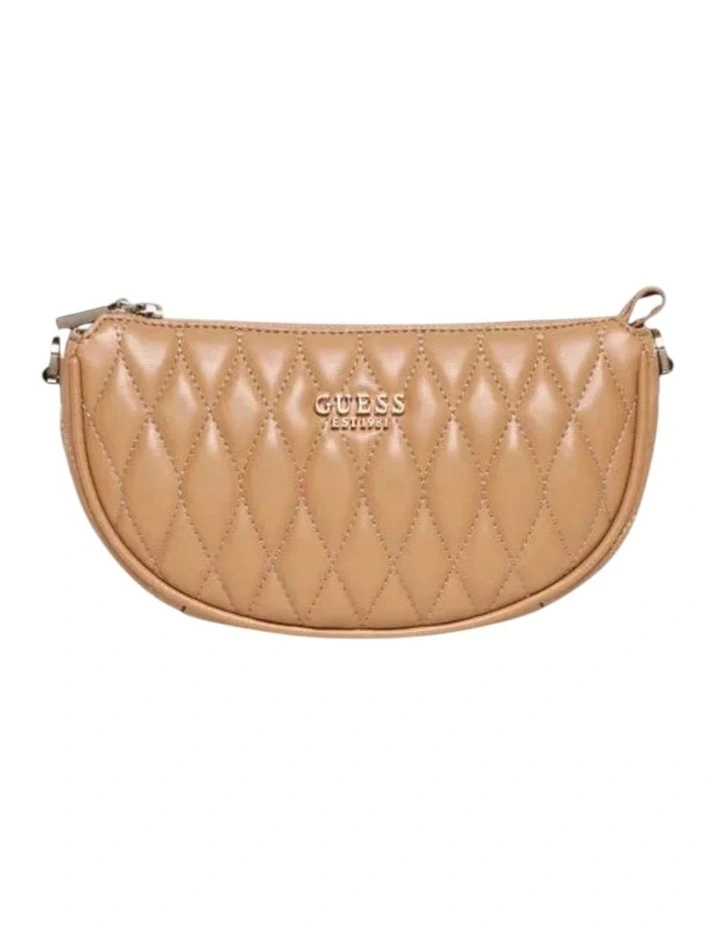 Valla Mini Top Zip Shoulder Bag in Beige image 1
