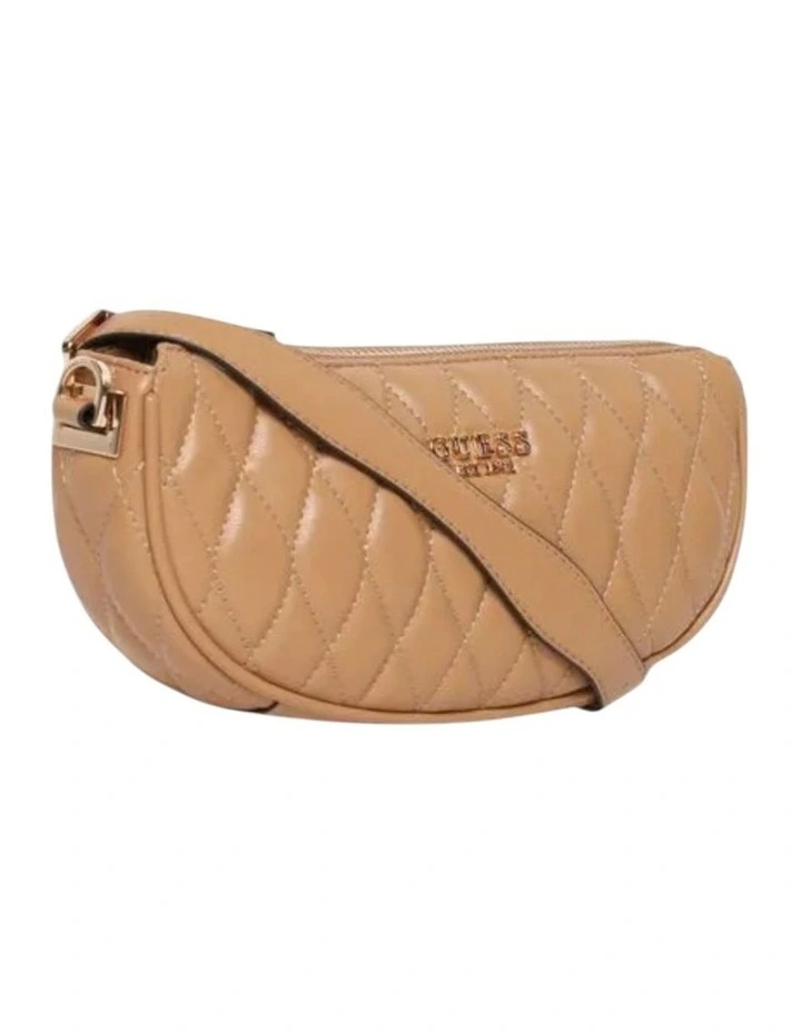 Valla Mini Top Zip Shoulder Bag in Beige image 3