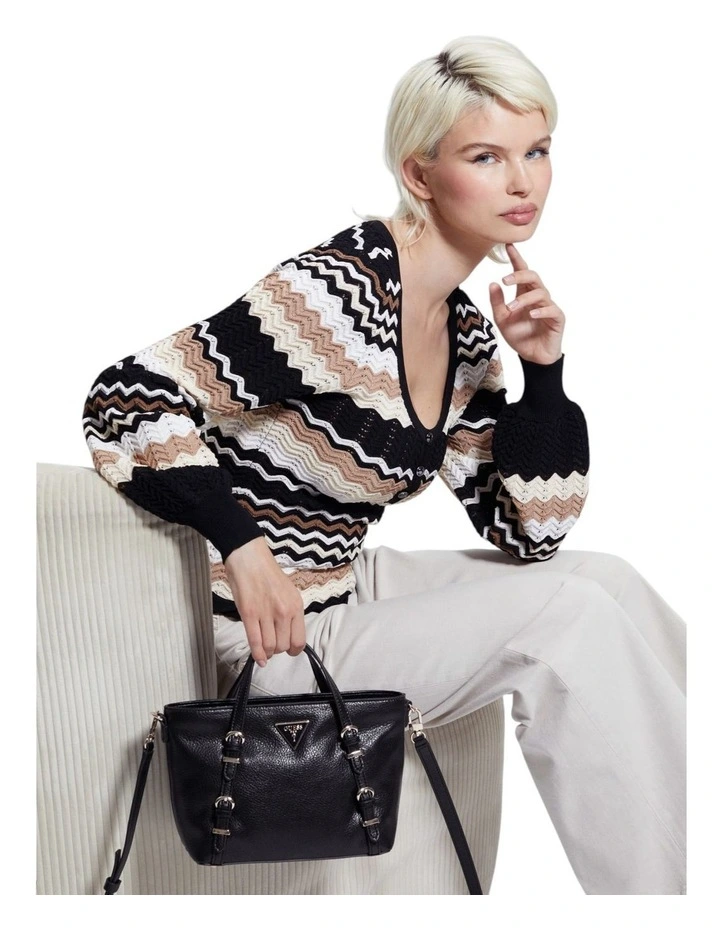 Levia Mini Satchel Bag in Black image 2