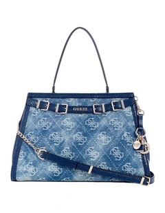Dovie Satchel Bag in Denim Logo
