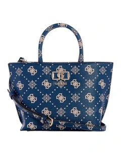 Emelie Mini Tote Bag in Navy Logo