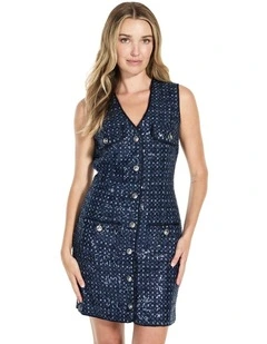 Gabriela Mini Dress in Blue