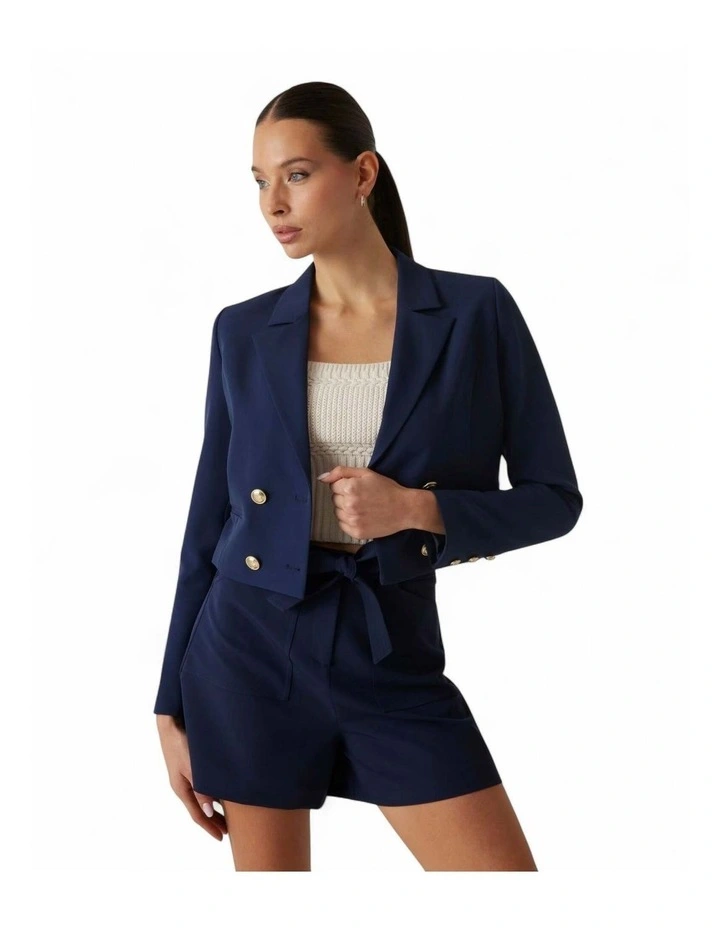 Andree Crop Blazer in Blue image 1