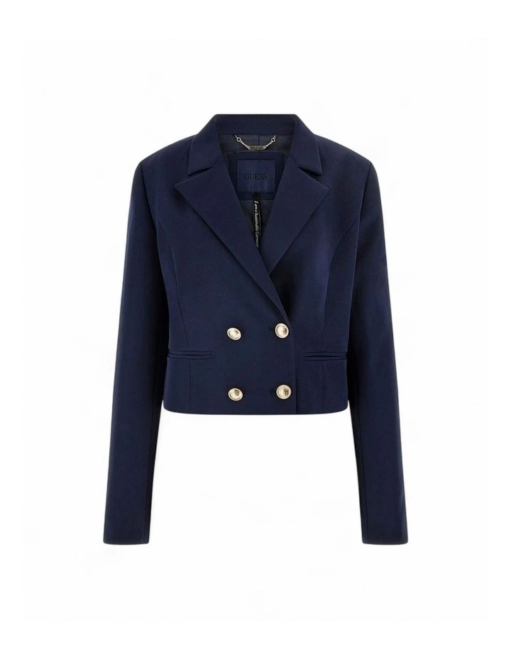 Andree Crop Blazer in Blue image 6