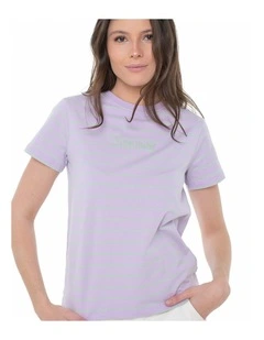 Short Sleeve Regular Yard Striped Tee in Purple