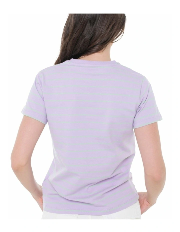 Short Sleeve Regular Yard Striped Tee in Purple image 2