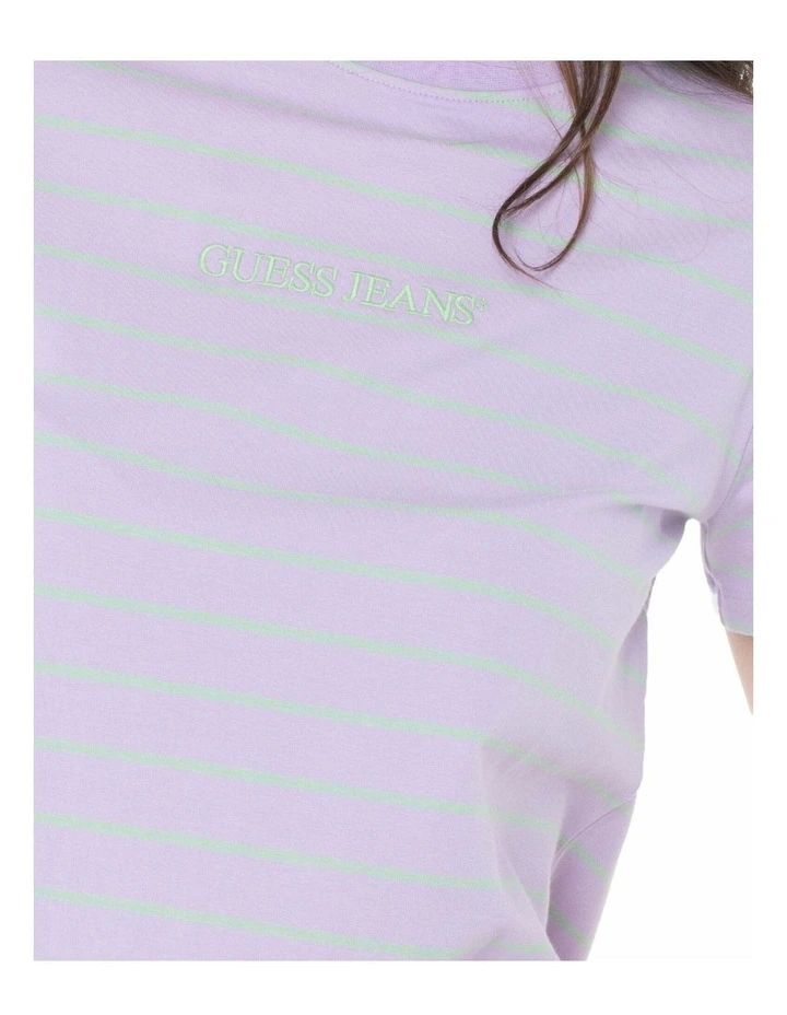 Short Sleeve Regular Yard Striped Tee in Purple image 4