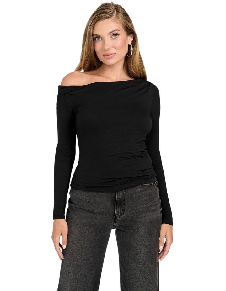Julianna Long Sleeves Top in Black image 1