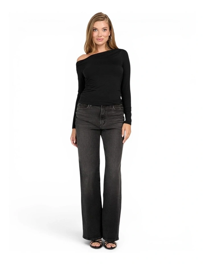 Julianna Long Sleeves Top in Black image 3