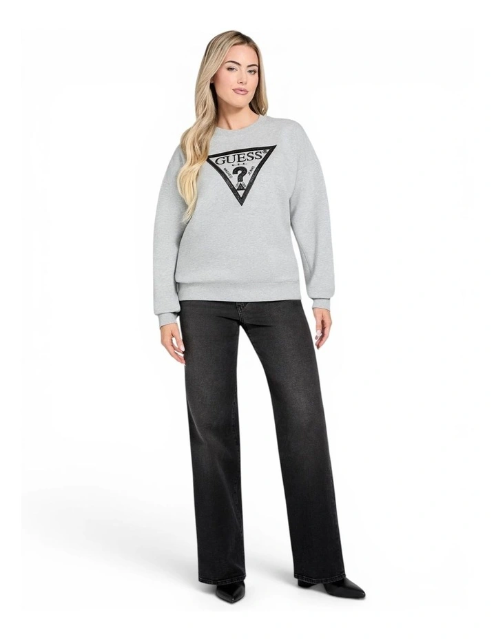 Triangle Glitter Sweatshirt in Grey image 2