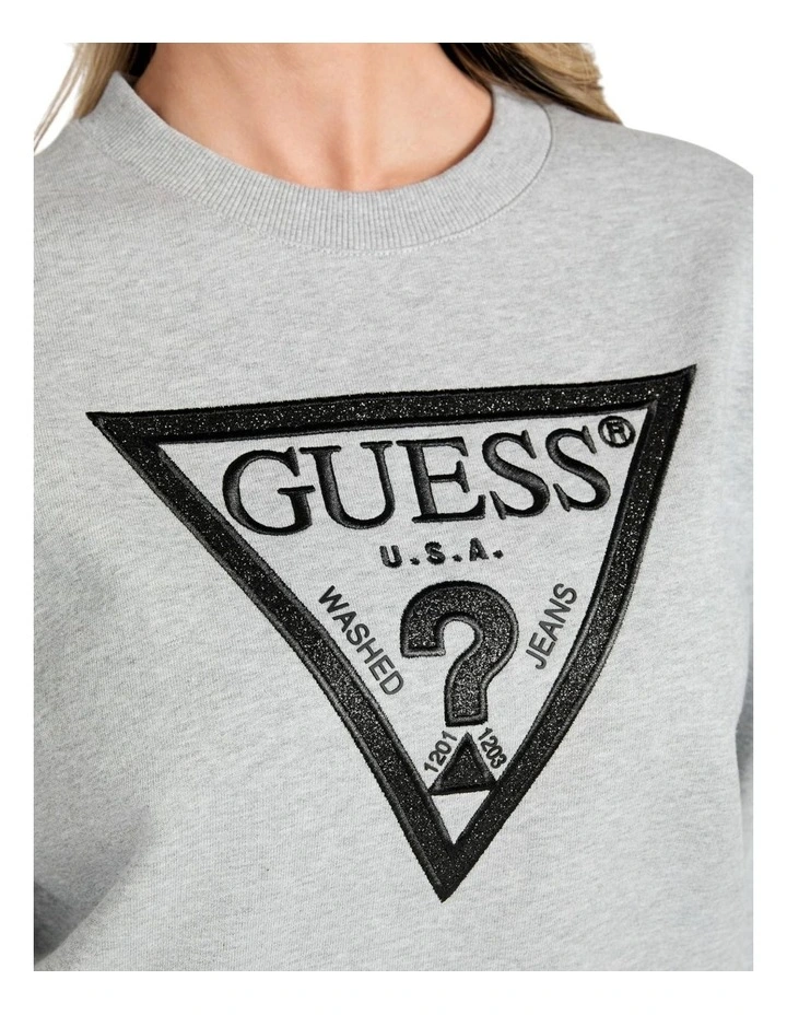 Triangle Glitter Sweatshirt in Grey image 4