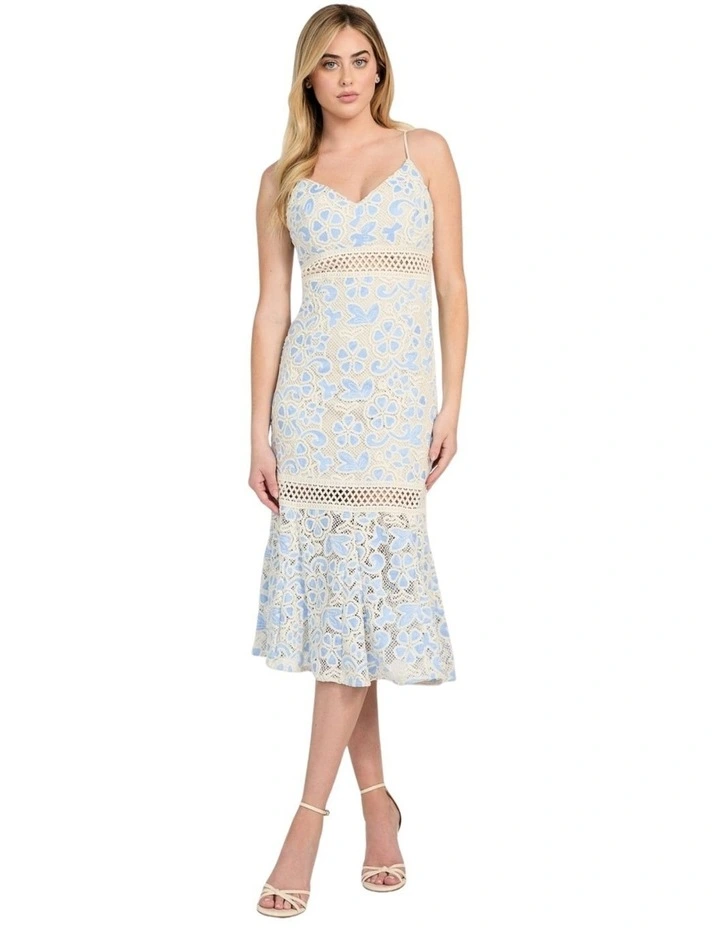 Clarise Lace Dress in Blue Multi image 1