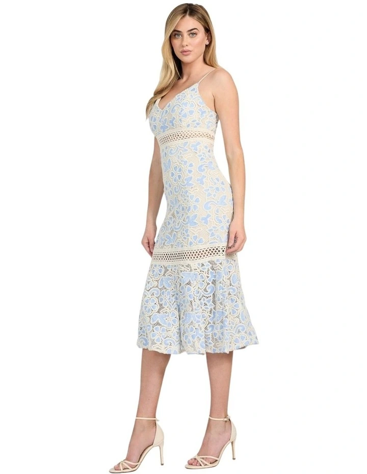 Clarise Lace Dress in Blue Multi image 3