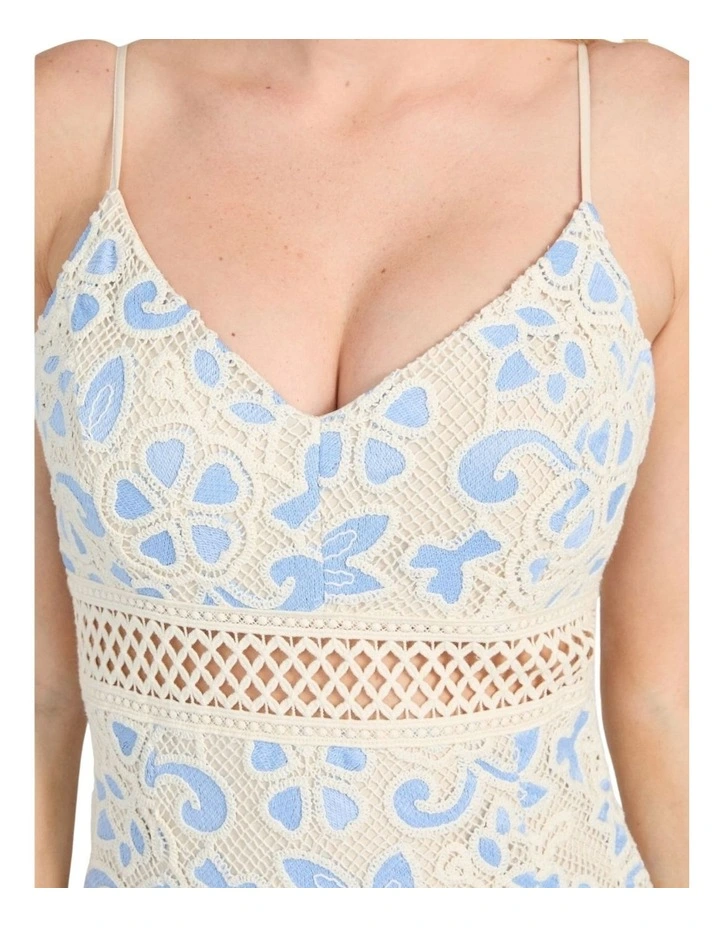 Clarise Lace Dress in Blue Multi image 4