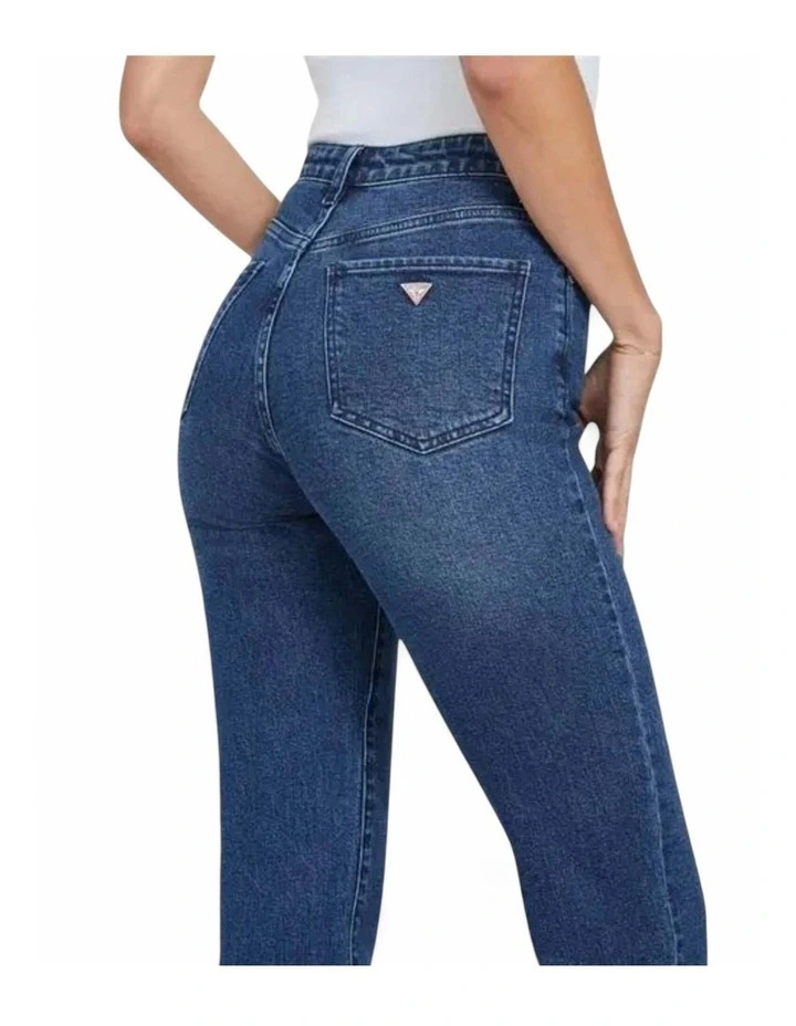 Jeannie High-Rise Straight Jeans in Blue image 5
