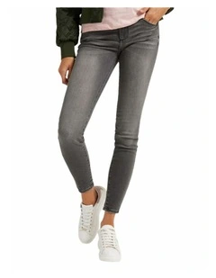 Annette Skinny Mid Rise Jeans in Carrie Grey