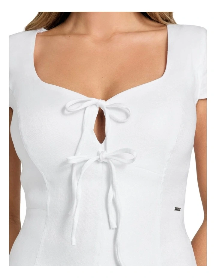 Isabeau Bows Mini Dress in White image 4