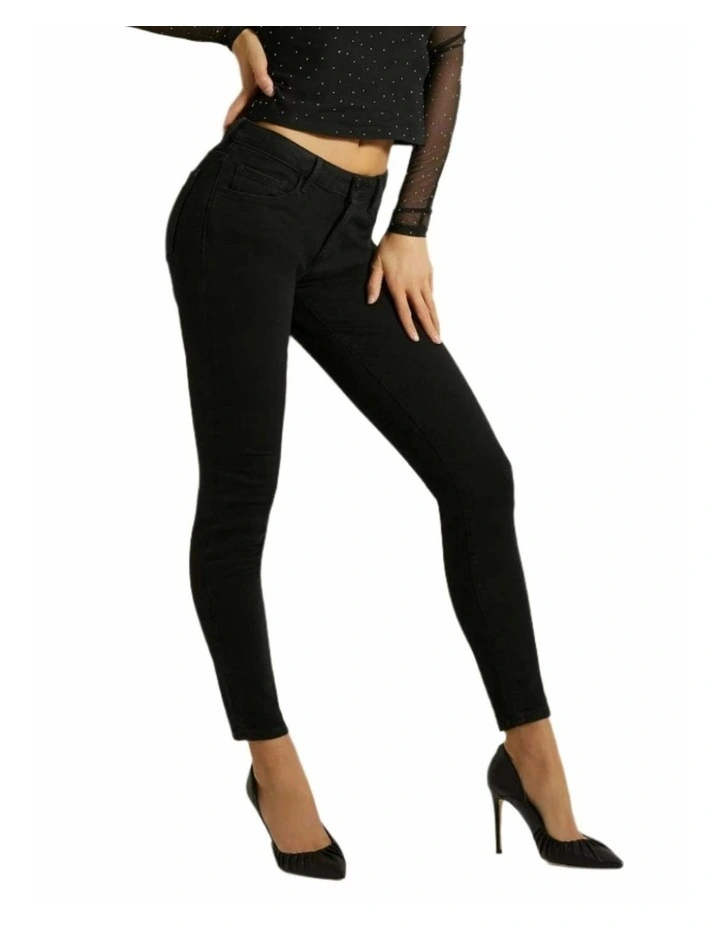 Annette Skinny Mid Rise Jeans in Carrie Black image 1