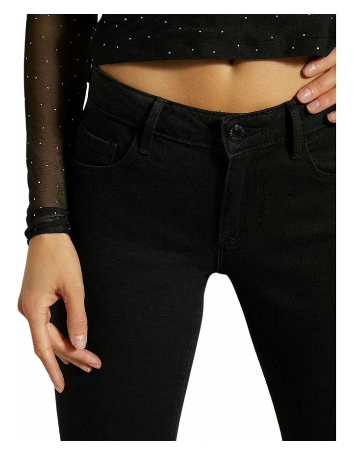 Annette Skinny Mid Rise Jeans in Carrie Black image 5