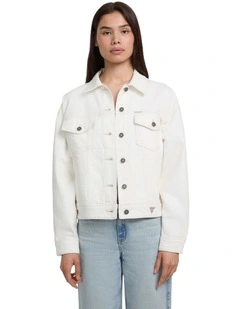 Eco Oversize Trucker Jacket in White