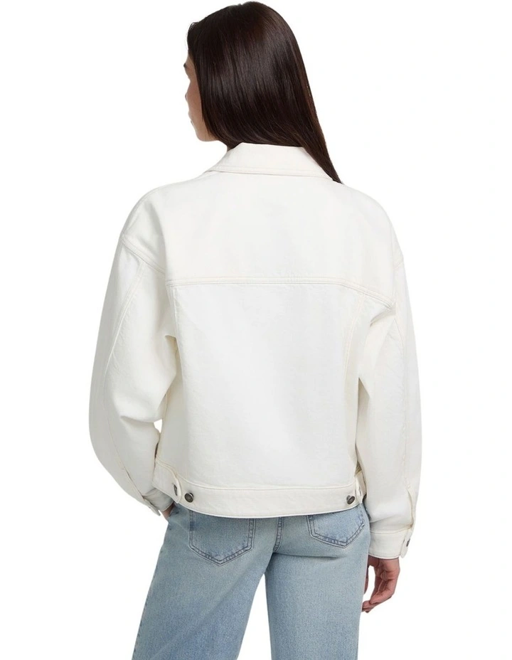 Eco Oversize Trucker Jacket in White image 2