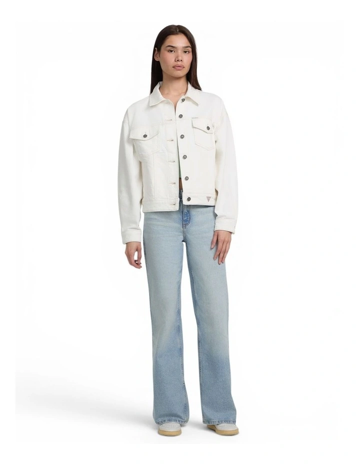 Eco Oversize Trucker Jacket in White image 2