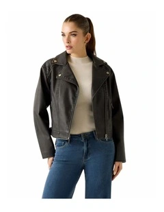 Nada Vintage Biker Jacket in Black