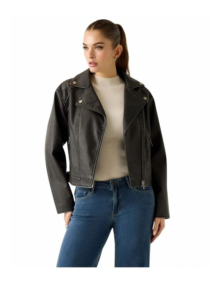 Nada Vintage Biker Jacket in Black image 1