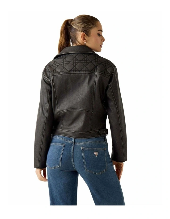Nada Vintage Biker Jacket in Black image 3