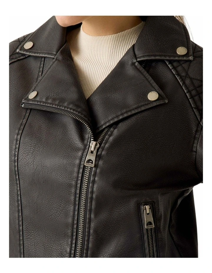 Nada Vintage Biker Jacket in Black image 4