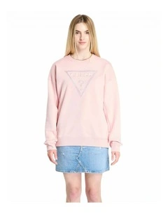 Triangle Glitter Sweatshirt in Pink