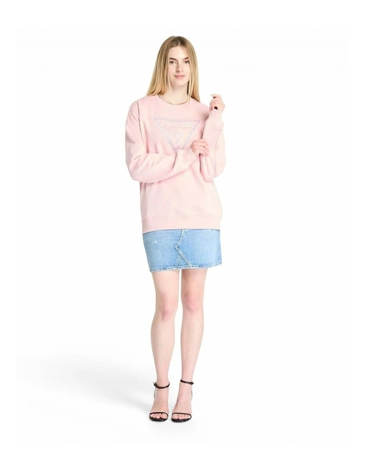 Triangle Glitter Sweatshirt in Pink image 2