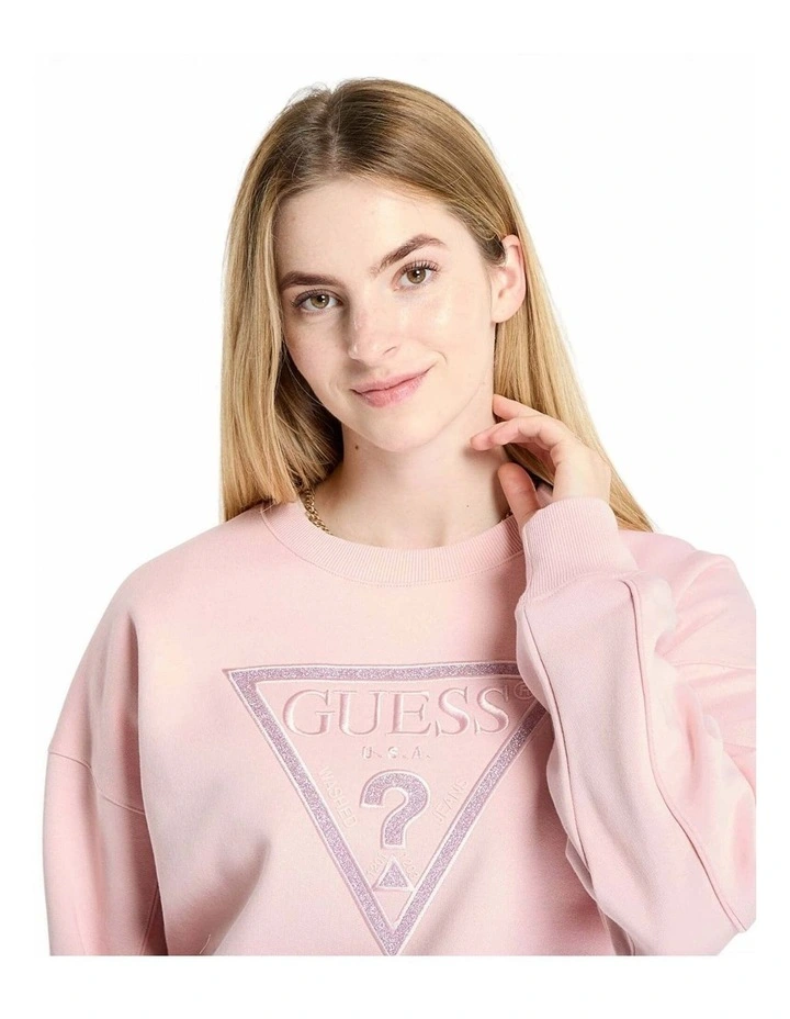 Triangle Glitter Sweatshirt in Pink image 4