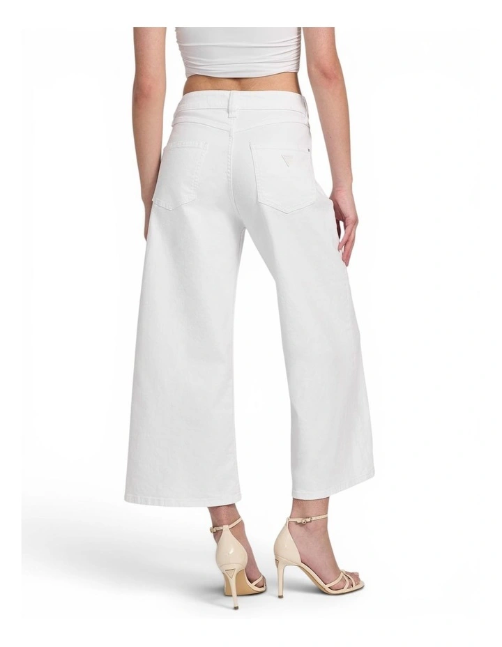 Bellflower Crop Wide Leg Jeans in White image 5