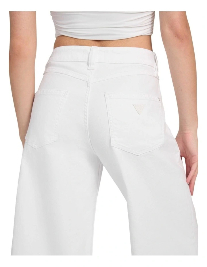 Bellflower Crop Wide Leg Jeans in White image 6