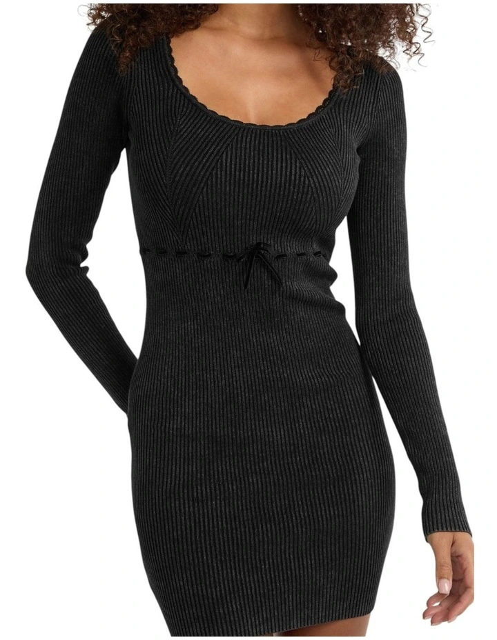 Originals Vintage Mini Sweater Dress in Black image 3