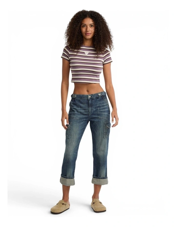 Originals Stripe Core T-shirt in Purple image 2