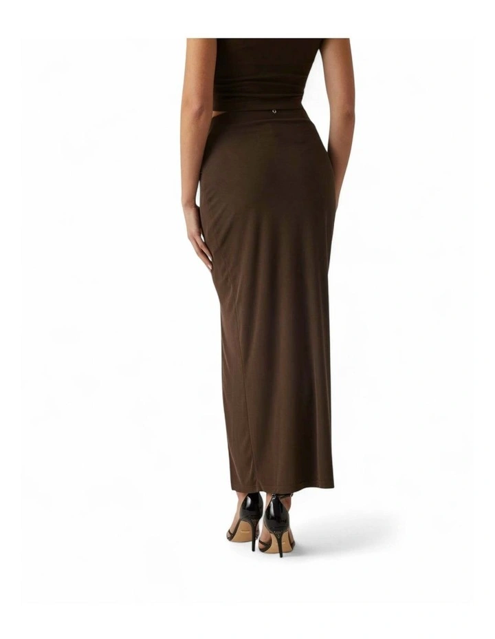 Aimee Jewel Drap Skirt in Brown image 4