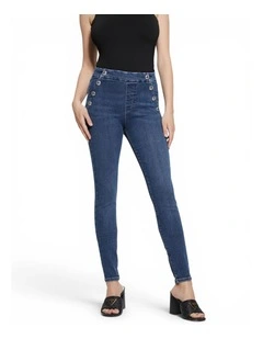 High-Rise Aubree Skinny Denim Jeans in Dark Wash